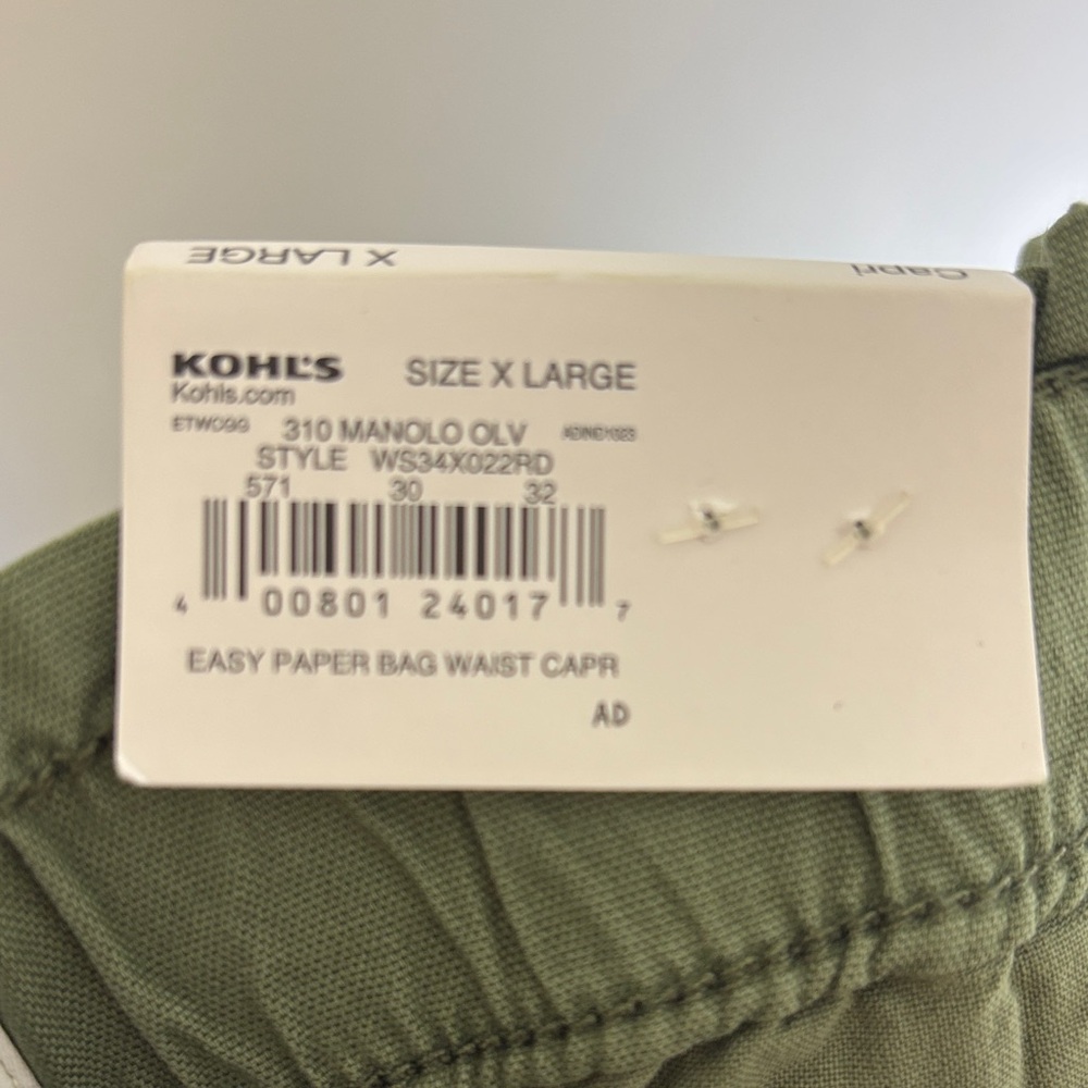 NWT Sonoma Olive Green Capris Women Size XL - Picture 10 of 13